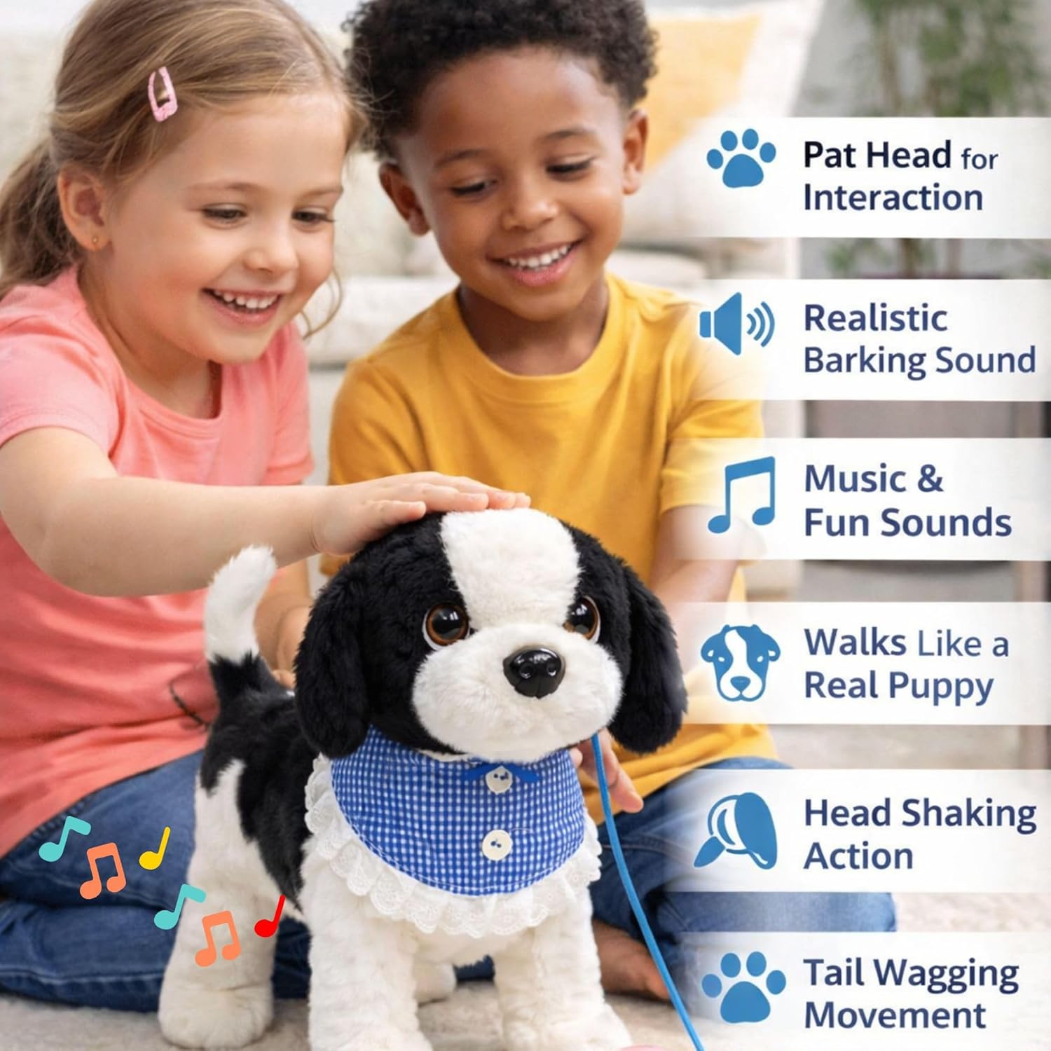 TOYTLAES Duffy Remote Control Dog Toy Walking And Barking Interactive Puppy Plush Toy