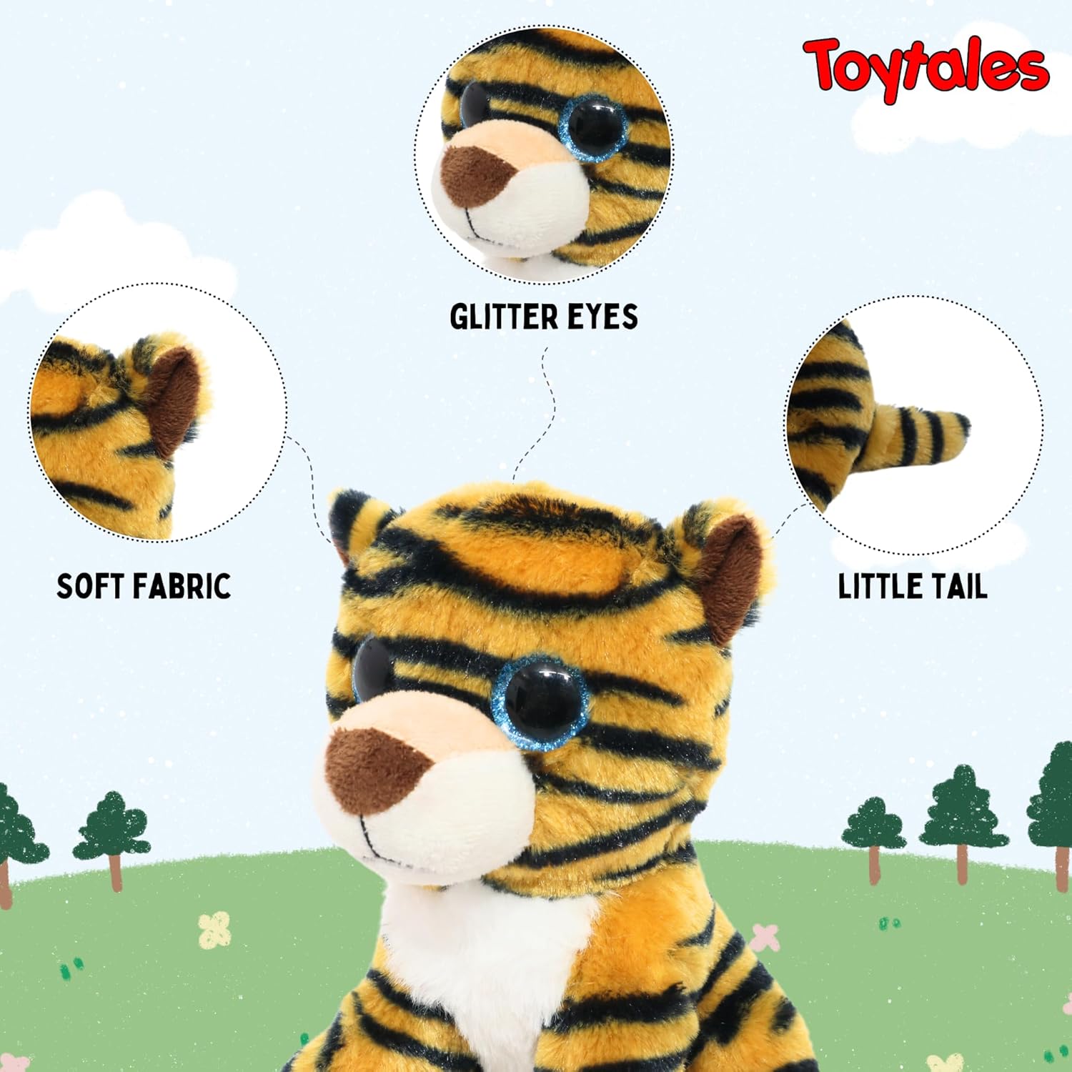 TOYTALES Little Tiger Plush Animal Soft Toy 22cm