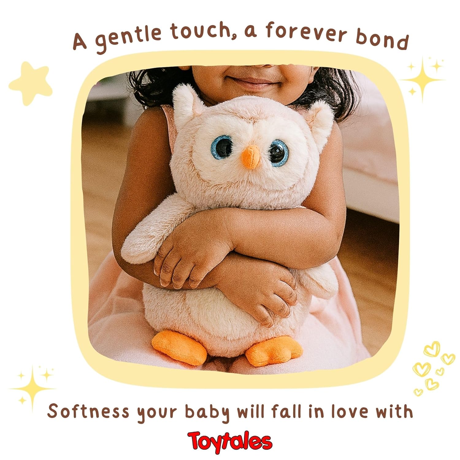 TOYTALES Plush Owl Soft Toy 35 cm Cute Cuddly Stuffed Animal for Kids Assorted Colors