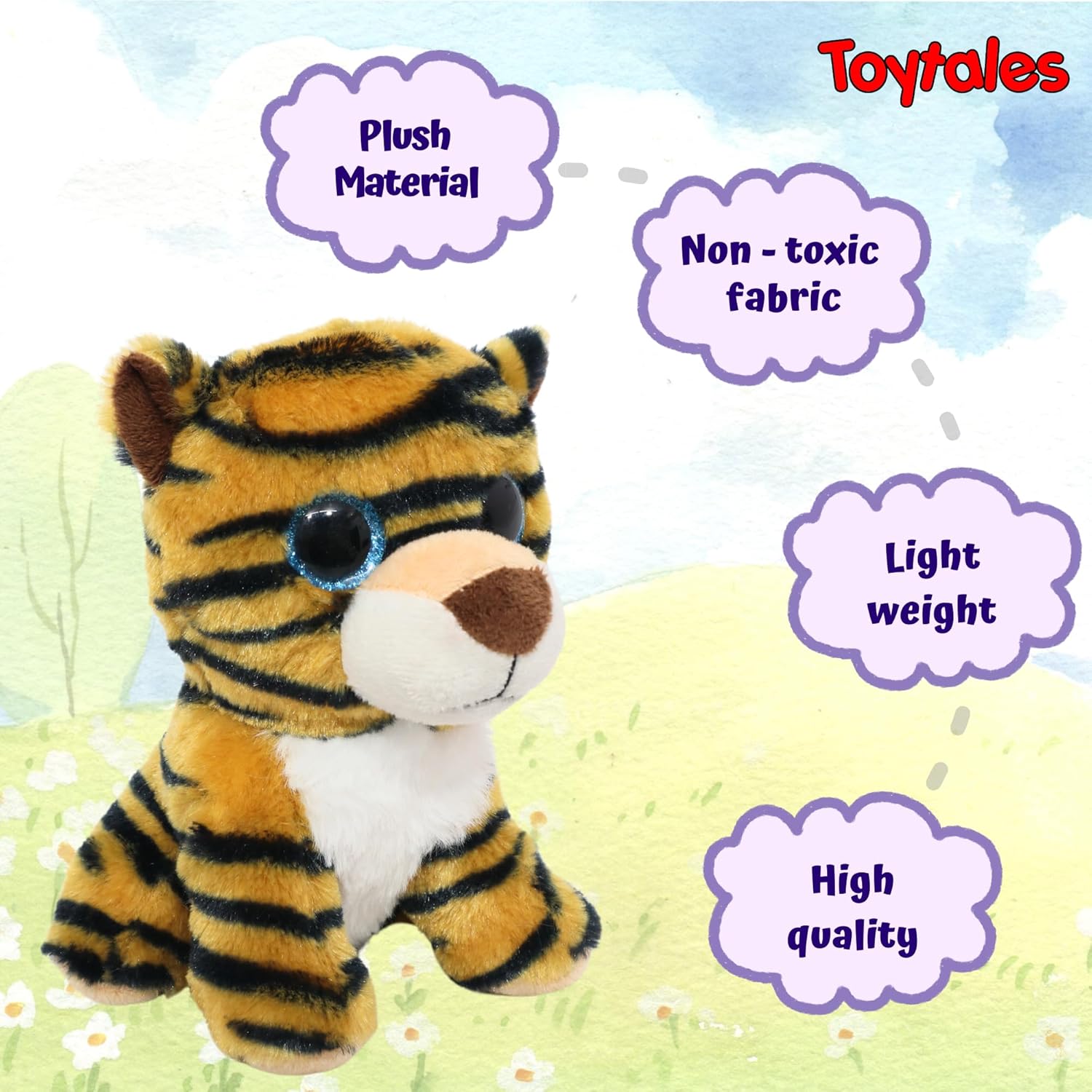 TOYTALES Little Tiger Plush Animal Soft Toy 22cm