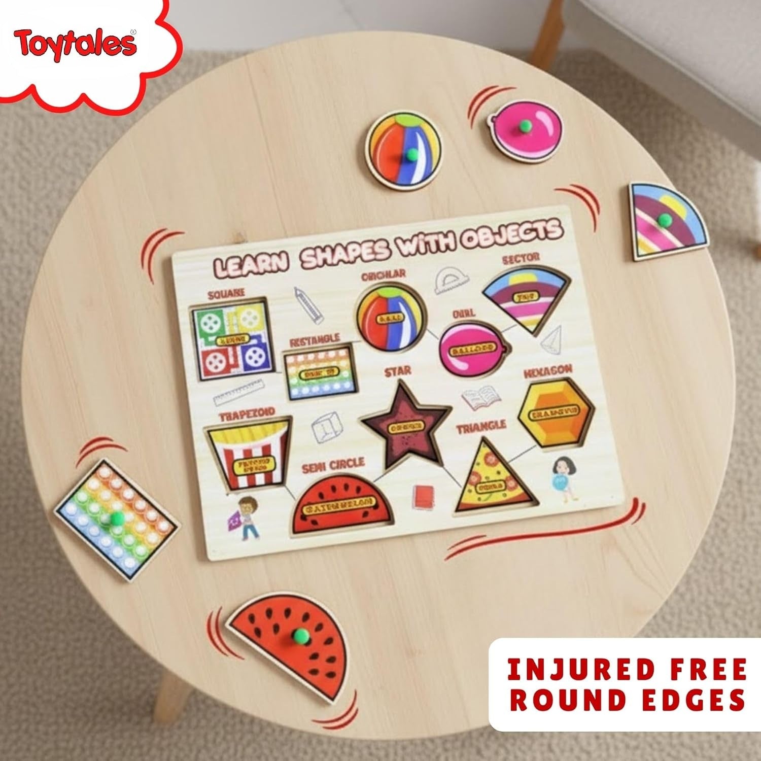TOYTALES Shapes Learning Puzzle for Kids Sorting Puzzle Toy for Age 2+