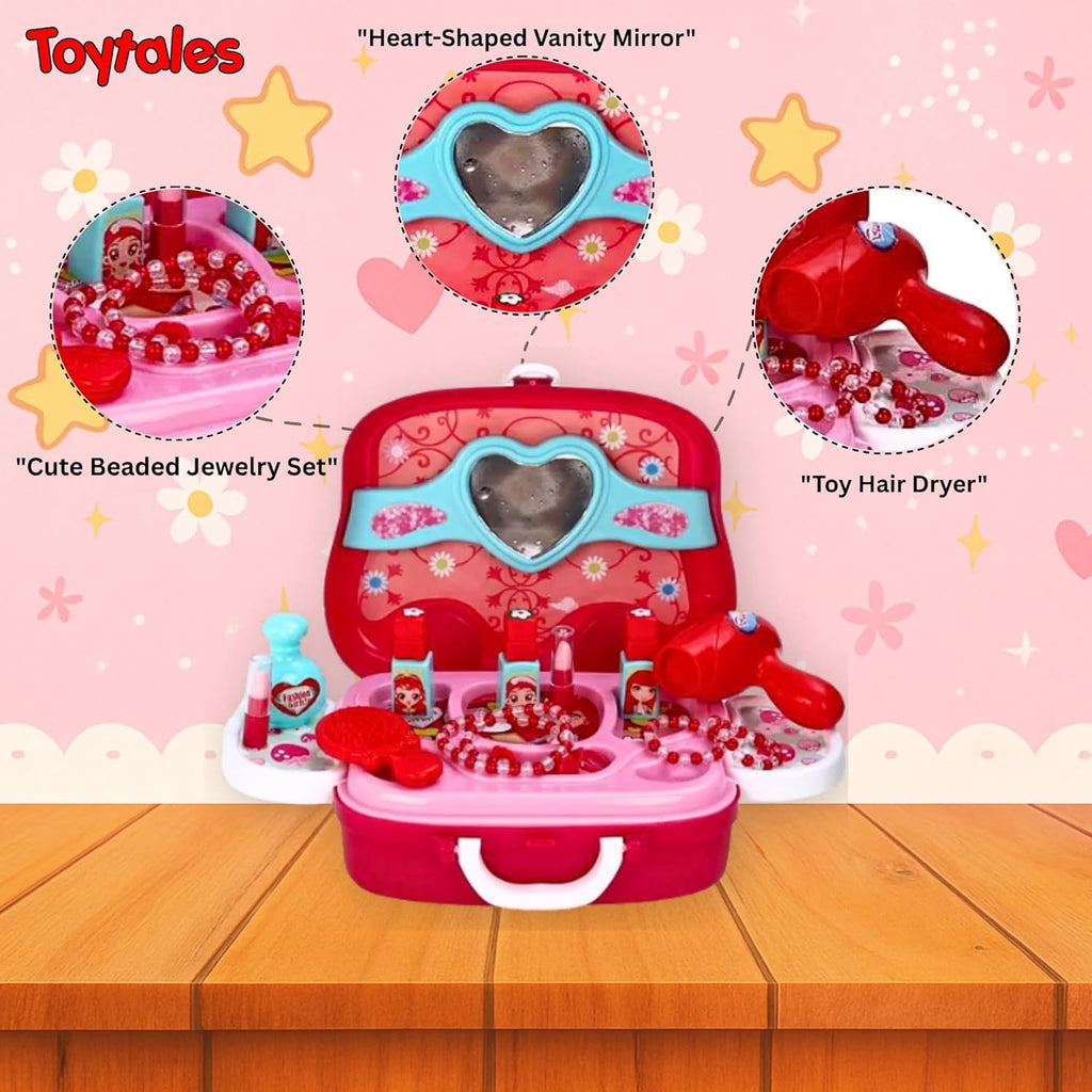 TOYTALES Kids Makeup Kit for Girls Pretend Play Beauty Set with Accessories for Toddlers