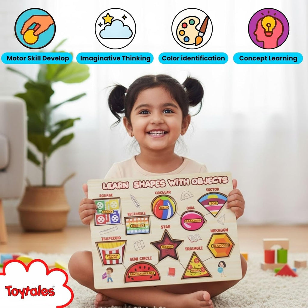 TOYTALES Shapes Learning Puzzle for Kids Sorting Puzzle Toy for Age 2+