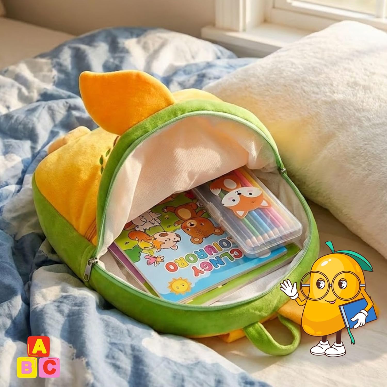 TOYTALES Mango School Bag Plush Soft Backpack for Kids