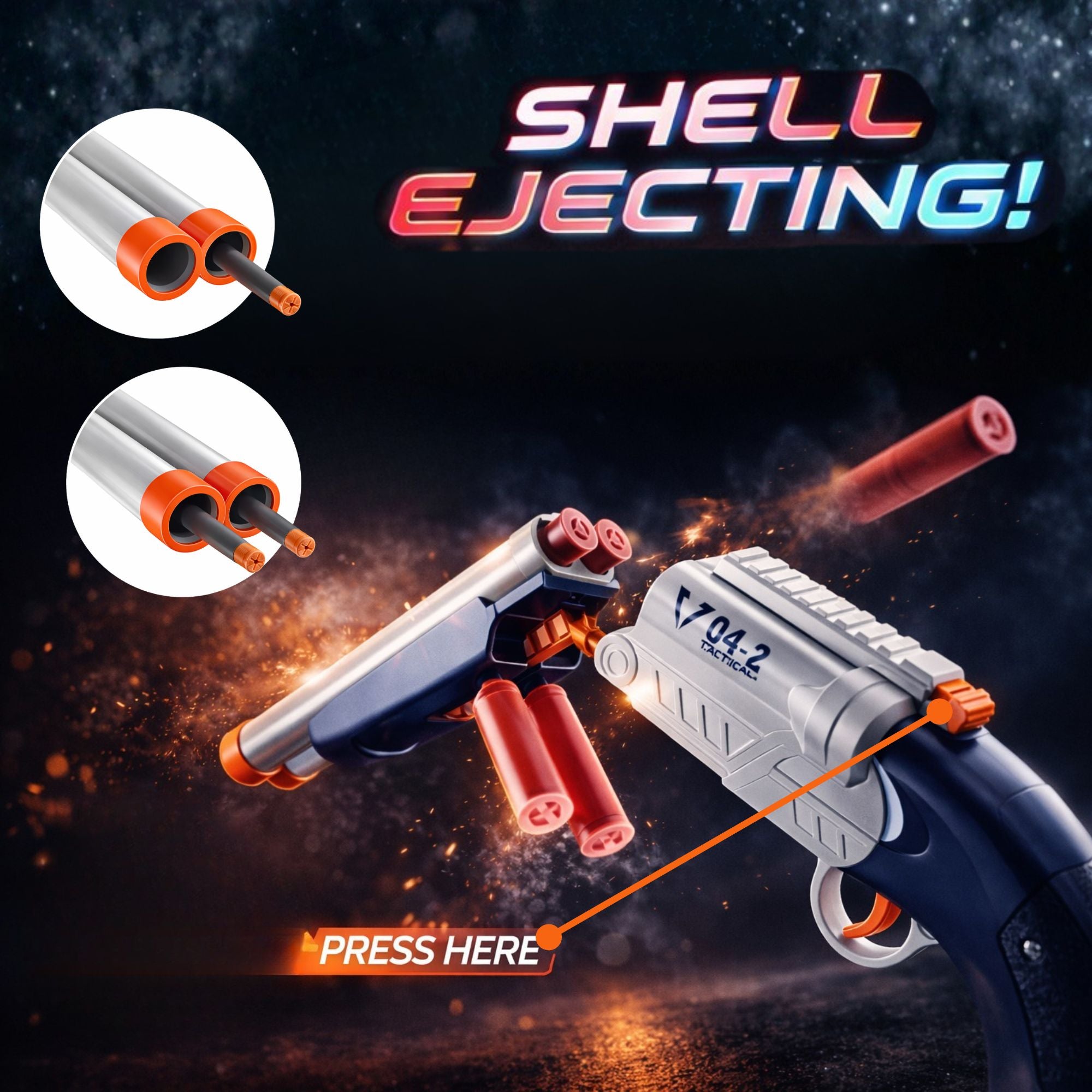 TOYTALES Double Barrel Soft Bullet Shotgun Toy