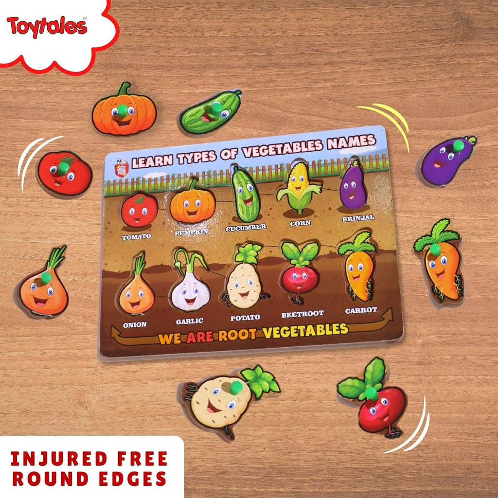 TOYTALES Vegetables Learning Puzzle Board for Kids Age 2+
