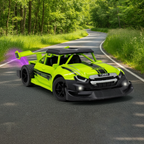 TOYTALES High Speed Smoke Car with Flashing Lights Rechargeable Remote Control Racing Car
