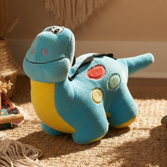 TOYTALES Blue Dino Plush Soft Toy Cute Stuffed Animal For Kids, 28CM