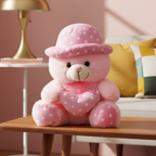 TOYTALES Pink Cap Teddy Bear – Soft 30CM Huggable Plush Toy For Kids