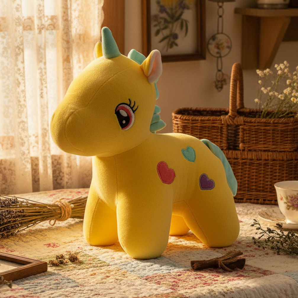 TOYTALES Unicorn Soft Toy Huggable Plush for Kids 25cm, Yellow