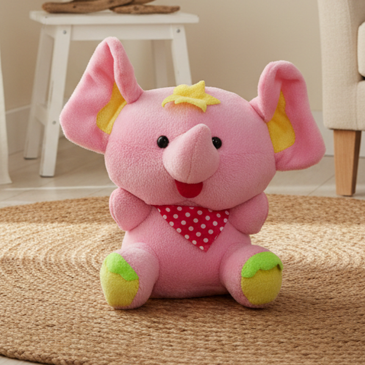 TOYTALES Flora Elephant Hanging Plush Soft Toy Cute Stuffed Animal For Kids 18cm