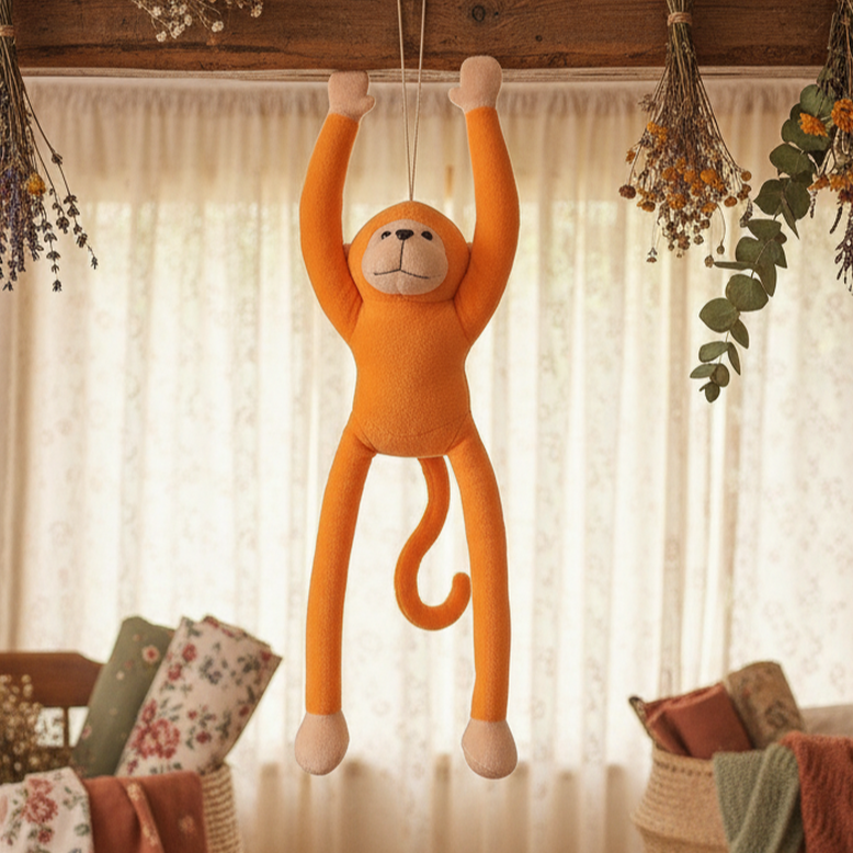 TOYTALES Namaste Hanging Monkey Plush Soft Toy Stuffed Animal For Kids 45 cm